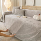 ROOMLIFE Couch Cover Sofa, Boho Chenille Couches Covers for 3 Cushion Sofas, Non Slip Soft Breathable Sofa Slipcovers for Pet, Washable Furniture Protector with Tassel,71''X134”