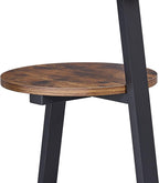 BEWISHOME Round End Table Side Table with Metal Frame, Accent Nightstand Bedside Table with 3-Tier Shelves, Small Couch Coffee Table for Living Room Bedroom Rustic Brown KTZ41Z
