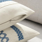 MIULEE Set of 2 Coastal Blue Boho Decorative Lumbar Pillow Covers 12x20 Inch Farmhouse Rustic Couch Throw Pillows Modern Summer Cushion Covers Retro Cute Macrame Woven Spring Decor for Bed Sofa Chair