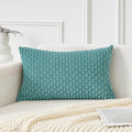 Kevin Textile 12x24 Inch Pillow Cover 1 Pack Boho Decorative Soft Striped Corduroy Lumbar Farmhouse Color Accent Rectangle Cushion Case for Living Room Couch Sofa Bed, Aqua Green
