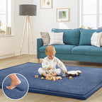 Baby Play Mat for Floor Nursery Rug Muscle Mat Area Rug Playroom Rug 59"x71" Playpen Mat Memory Foam 1.3" Thick Crawling Mat for Babies,Toddlers, Infants, Kids,Sapphire Blue