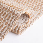 SAFAVIEH Natural Fiber Collection Area Rug - 6'6" Square, Ivory & Natural, Handmade Flat Weave Stripe Jute & Cotton, Ideal for High Traffic Areas in Living Room, Bedroom (NFB652A)