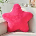Xiashrk Star Pillow, Decorative Throw Pillows for Bed Couch, 19.6" Star Shaped Pillow Plush Floor Cushions Room Decor Pillow with Soft Faux Rabbit Fur for Sofa Bedroom Living Room