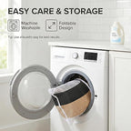 65L Extra Large Blanket Basket for Living Room - Woven Cotton Rope Laundry Hamper with Reinforced Handles - Storage Bin for Pillows, Comforters & Toys - Machine Washable,Black&Jute