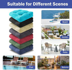 Outdoor Chair Cushions Set of 4, Patio Chair Cushions with Ties,19x19+5” Tufted Outdoor Seat Cushions, Waterproof Patio Furniture Cushions, Outdoor Dining Chair Pads, Black