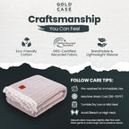Gold Case Throw Blanket for Bed - 100% Recycled Turkish Cotton Blanket - Vintage Lightweight Soft Throw Blankets for Bed & Living Room - Twin Size Cozy Blankets - 71x90 - Beige