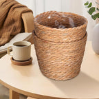 Veemoon 2pcs Wicker Planter Basket, Rustic Straw Woven Flower Basket Arrangement Flower for Plants Laundry Bin Storage Woven Plant Pot Hanging Seaweed Girl Toddler Hanging Seaweed 5. 11x5. 11x3. 54in