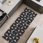 Lahome Modern Geometric Easy Jute Kitchen Runner Rug 2x6, Washable Outdoor Runners for Hallways Non-Slip, Neutral Boho Semi-Circle Entryway Rug with Rubber Backing