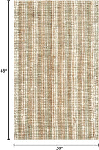 SAFAVIEH Natural Fiber Collection Area Rug - 2'6" x 4', Sage & Natural Brown, Handmade Jute, Farmhouse Style, Chunky Textured Thick Pile (NF447S)