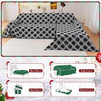 Reversible Couch Cover Blanket, Christmas Couch Cover, Chenille Sofa Cover Blanket, Christmas Sofa Covers Washable, 71"×102" Couch Covers for Recliner & Chair (1PC, Black, Loveseat)