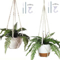 43 Inches Macrame Plant Hangers Large for up to 12 inch Pot Extra Long with Heavy Duty Swag Hooks No Tassel Cotton Rope Hanging Plant Holders (Beige, 2 Pack)