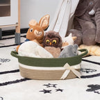 CHICVITA Small Storage Basket for Gifts Empty, Cute Decorative Basket for Living Room, Baby Gift Basket for Nursery, Rope Basket for Home Decor, 13 x 9.8 x 5 inches