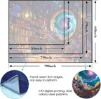 Accnicc Floral Bookshelf Tapestry Fantasy Library Tapestries Wall Hanging Vintage Plant Flower Book Extra Large Tapestry for Bedroom Living Room Dorm 90 x 68 inch