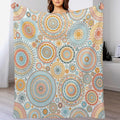 Boho Floral Throw Blanket Abstract Mid Century Mandala Bohemian Blanket for Sofa Bed Couch Chair Or Dorm 60"x80"