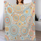 Boho Floral Throw Blanket Abstract Mid Century Mandala Bohemian Blanket for Sofa Bed Couch Chair Or Dorm 60"x80"