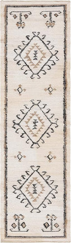 SAFAVIEH Kilim Collection Runner Rug - 2'3" x 8', Ivory & Black, Handmade Flat Weave Jute, Ideal for High Traffic Areas in Living Room, Bedroom (KLM762A)
