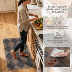 Beeiva Checkered Print 2x3 Samall Area Rugs for Entryway, Washable Stain Resistant Kitchen Rug Non Slip Ultra Thin 2x3 Bath Mat, Plaid Moroccan Alfombra for Bedroom Laundry Sink (Brown/Black)