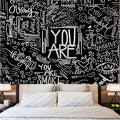 KJHL Quote You Are Wall Tapestry Black and White Inspirational Classroom Kids Tapestries Wall Hanging Motivational Positive Affirmations Saying Aesthetic Tapestry for Bedroom Dorm(51" x 59")