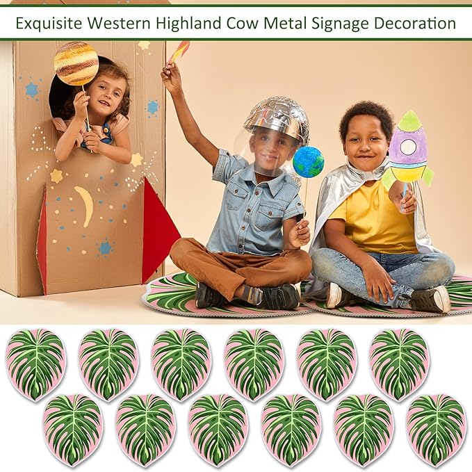 Tinideya 12 Pcs Kids Carpet Circle Seats for Class 16 Inch Round Classroom Rug Floor Cushions Soft First Day of School Educational Mat Non Slip Back to School Learning Playing Areas (Tropical Leaves)