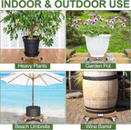 ToLanbbt 2 Pack Plant Caddy Stands with 360° Wheels Adjustable 15-22 IN Rolling Stands Heavy Duty Large Plant Carts Dolly with Casters 440lbs Capacity for Large Planter, Garden Pot, Flower Pot, Khaki
