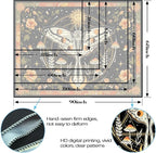 Aipon Orange Moth Tapestry Boho Retro Floral Flowers Tapestries Aesthetic Vintage Mushroom Tapestries for Bedroom Indie Sun Moon Tapestry Wall Hanging for Living Room Dorm (48'' × 36'')