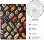 Sushi Throw Blanket - 40x50in,Ultra Soft, Cozy Lightweight Flannel,Realistic Roll & Nigiri Blankets - Gifts for Kids Girls & Japanese Cuisine Lovers,for Couch Home Living Room Culinary Decor