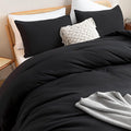 ROSGONIA Oversized King Comforter 120x120, 3pcs Super King Comforter (1 Black Comforter & 2 Pillowcases) Lightweight Warm Bedding Set Blanket Quilt