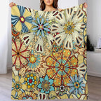 Boho Floral Throw Blanket Vintage Colorful Flowers Bohemian Print Mandala Blanket for Sofa Bed Couch Chair Or Dorm 40"x50"