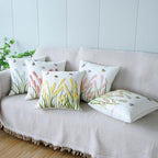 vctops Farmhouse Pampas Grass Cotton Tufted Throw Pillow Cover Boho Embroidery Pillowcase Soft Square Cushion Case for Sofa Couch Bed Chair (Light Green,18"x18")