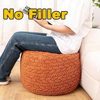 Asuprui 20x14 Inch Unstuffed Ottoman Pouf Cover – Lightweight Foot Rest, Floor Bean Bag Chair, Storage Pouf for Living Room, Bedroom & Balcony (Filler Not Included) (Orange)