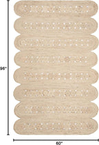 SAFAVIEH Natural Fiber Collection Area Rug - 5' x 8', Ivory, Handmade Farmhouse Braided Woven Jute, Ideal for High Traffic Areas in Living Room, Bedroom (NF365A)