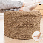 Boucle Pouf Ottoman and Foot Rest 20 x 20 x 14 Inches Floor Pouf Boho Foot Stool Home Decor for Couch Sofa Bean Bag Chairs Light Coffee