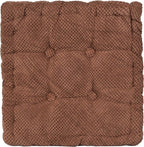 ChezMax Floor Pillow & Cushion, Large Meditation Chair Cushion, Thick Square Seat Pad, Soft Velvet Tufted Seating Pouf for Indoor/Outdoor Yoga Bench Rocking Chair Room Tatami Sofa, Coffee 20"x20"