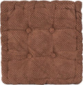 ChezMax Floor Pillow & Cushion, Large Meditation Chair Cushion, Thick Square Seat Pad, Soft Velvet Tufted Seating Pouf for Indoor/Outdoor Yoga Bench Rocking Chair Room Tatami Sofa, Coffee 18"x18"