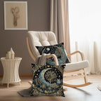 Vintage Dark William Morris Moon Night Forest Decor Pillow Covers 18x18 Set of 2,Black Forest Decor,Dark Dcademia Floral Decorative Throw Pillow Covers for Home Bedroom Living Room