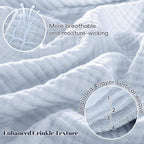 PHF 100% Cotton Muslin Blanket Queen Size 90"x90", 4-Layer Lightweight Gauze Throw, Breathable Cloud-Soft Minimalist Blanket for Bed, Couch, Camping & Baby, Ancient Water, Ideal Gift