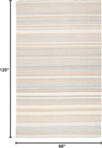SAFAVIEH Area Rug 8x10 - Kilim Collection - Large - Natural & Light Blue, Handmade Jute, Ideal for Living Room, Bedroom, Office, Dining Space (KLM461L)