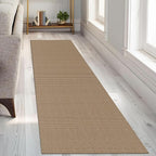 KOZYFLY Runners for Hallways 2.6x8 ft Washable Kitchen Runner Non Slip Rubber Backed Hall Runners Cotton Entryway Runner Rugs Floor Carpet for Indoor Backdoor Bedroom Kitchen, Tan/Orange/Brown