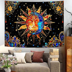 Spenlife Celestial Sun and Moon Tapestry Cosmic Tapestry for Bedroom Astral Tapestries Wall Hanging Bedroom Living Room Wall Art and Home Decor 70x90 Orange