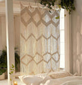 Flber Macrame Curtain Window Macrame Room Divider Doorway Curtain Boho Macrame Wall Hanging Living Room Bedroom Decor 42" W x 75" H