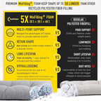 SUNROX LokGrip Non Slip Tufted Memory Foam Bench Cushion, FadeShield Water Resistant Durable Thicken Outdoor/Indoor Bench Seat Pads 48x16x4 inch, Heather Grey