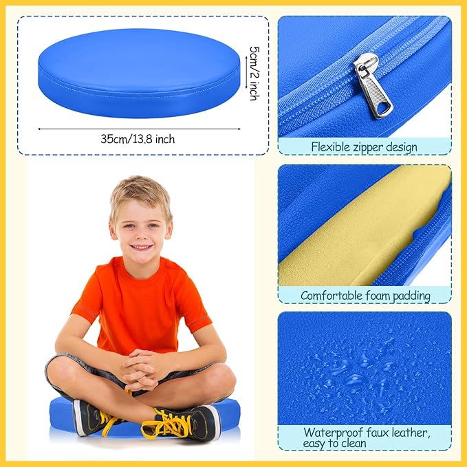 Juexica 6 Pcs Extra Thick Flexible Seating Floor Cushions Assorted Colored Pillow Floor Cushions for Classroom Soft Flexible Seating for Kids Learning Sitting Daycare School Chair (Multicolor)