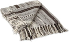 DII Braided Striped Decorative Throw Blanket, 50x60, Dark Brown