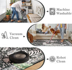 Moynesa Tiger Washable Rugs, 3x5 Entry Area Rugs, Non Slip Vintage Soft Living Room Carpet, Boho Low Pile Stain Resistant Indoor Throw Mat for Kitchen Bedroom Entrance, Black