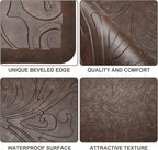 KMAT 2PCS Kitchen Mat Cushioned Anti-Fatigue Floor Mat,Waterproof Non-Slip Standing Mat,Ergonomic Comfort Floor Mat Rug for Home,Office,Sink,Laundry,Desk(17.3"x28"+17.3"x60",Brown)