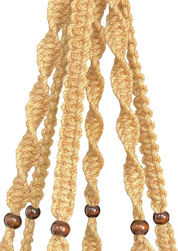 Plant Hanger Macrame Hemp Rope 6 Legs 51 Inches for Indoor Outdoor, Living Room, Kitchen, Deck, Patio, High and Low Ceiling with Size of 10-12 inches Without The Pot