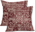 Burgundy Red Boho Throw Pillow Covers 18x18 Inch Decorative Square Beige Tan Gray Maroon Pillow Cases Bohemian Carpet Pattern Ethnic Cushion Covers Farmhouse Home Decor For Sofa Couch Outdoor Set of 2