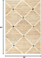 Dash and Albert Kali, Natural, 3' x 5', Diamond, Soft and Cozy, High Traffic, Lightweight, Anti-Slip, Durable, Machine Washable Area Rug for Bedroom, Living Room, Dining, Den, Foyer, Entryway