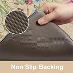 KIMODE Anti Fatigue Kitchen Mats, Farmhouse Kitchen Rugs Sets of 2, Non Slip Waterproof Kitchen Floor Mats, Ergonomic Cushioned Standing Mats for Sink, Laundry, Desk Brown 20"x47"+20"x32"