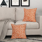 Orange Pillow Covers 20x20 Set of 2 Vintage Floral Rustic Old Style Cute Flower Print Decorative Outdoor Pillowcases Seasonal Farmhouse Throw Cushion Case Decor for Couch Sofa Bed
